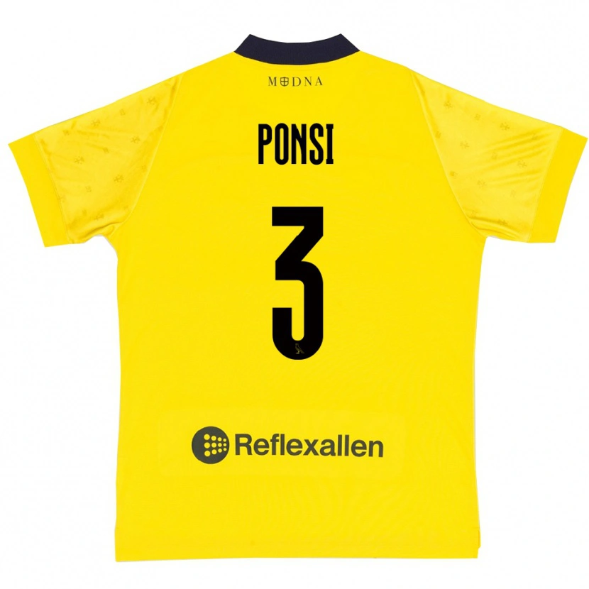 Danxen Men Fabio Ponsi #3 Yellow Navy Home Jersey 2025/26 T-Shirt