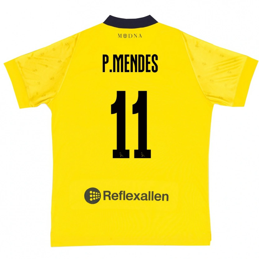 Danxen Men Pedro Mendes #11 Yellow Navy Home Jersey 2025/26 T-Shirt