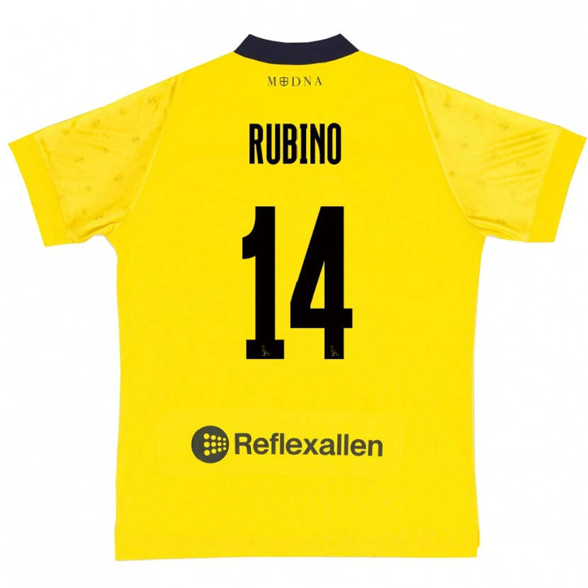 Danxen Men Lorenzo Rubino #14 Yellow Navy Home Jersey 2025/26 T-Shirt