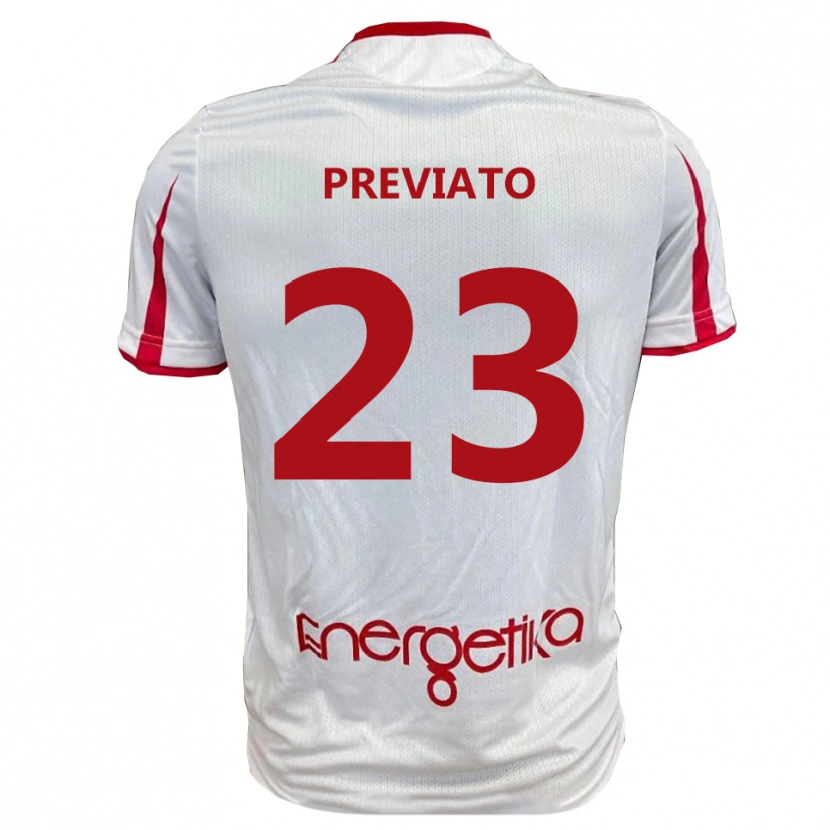 Danxen Men Sebastiano Previato #23 White Red Home Jersey 2025/26 T-Shirt