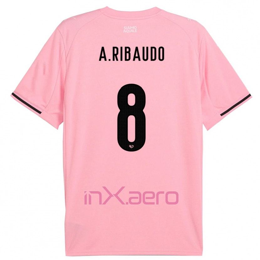 Danxen Men Alessandro Ribaudo #8 Pink Black Home Jersey 2025/26 T-Shirt