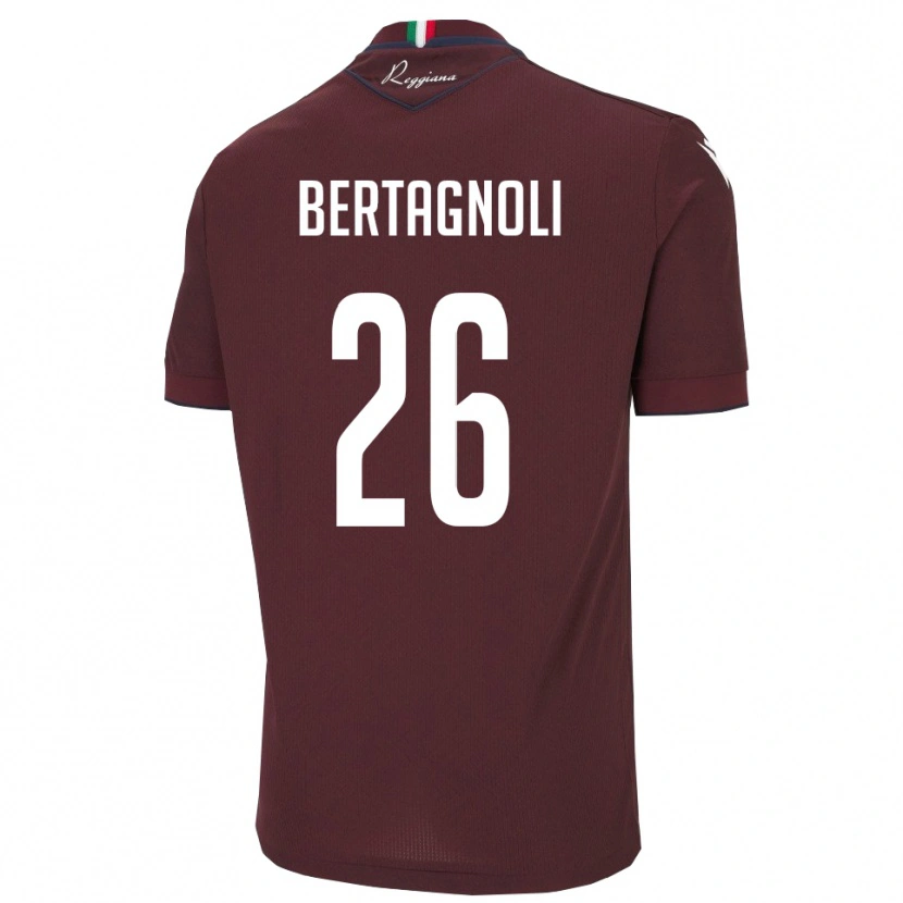 Danxen Men Massimo Bertagnoli #26 Burgundy White Home Jersey 2025/26 T-Shirt