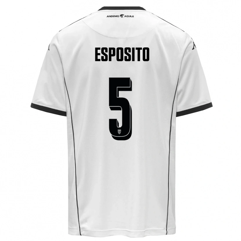 Danxen Men Salvatore Esposito #5 White Black Home Jersey 2025/26 T-Shirt