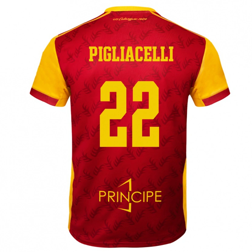 Danxen Men Mirko Pigliacelli #22 Yellow Red Home Jersey 2025/26 T-Shirt