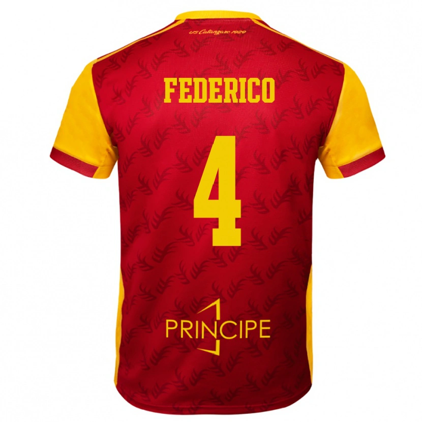 Danxen Men Giuseppe Federico #4 Yellow Red Home Jersey 2025/26 T-Shirt