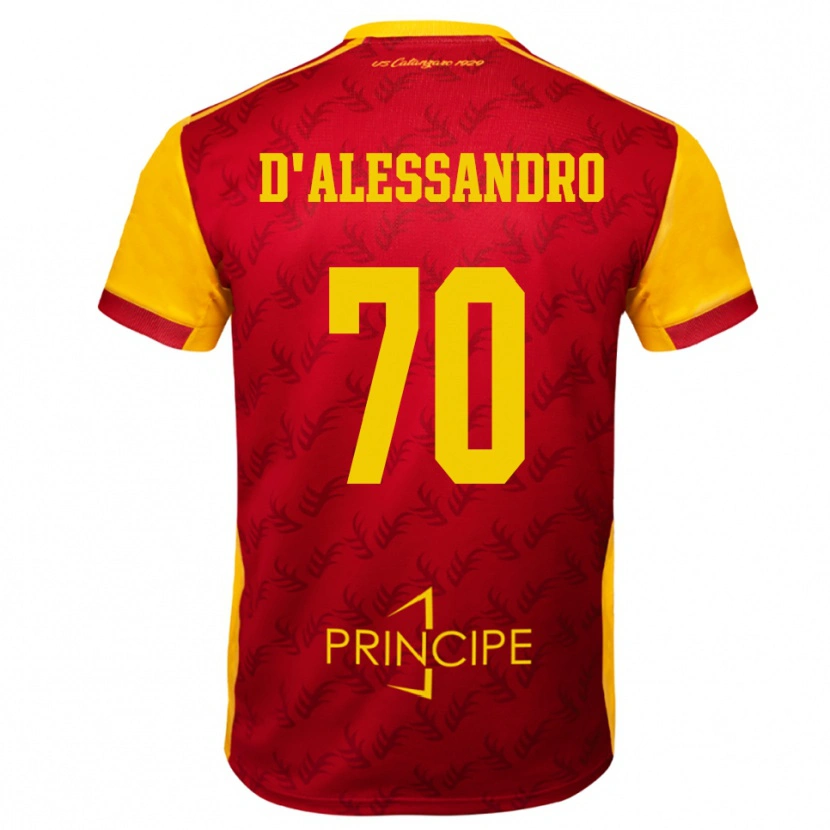 Danxen Men Marco D'alessandro #70 Yellow Red Home Jersey 2025/26 T-Shirt