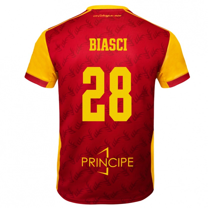 Danxen Men Tommaso Biasci #28 Yellow Red Home Jersey 2025/26 T-Shirt