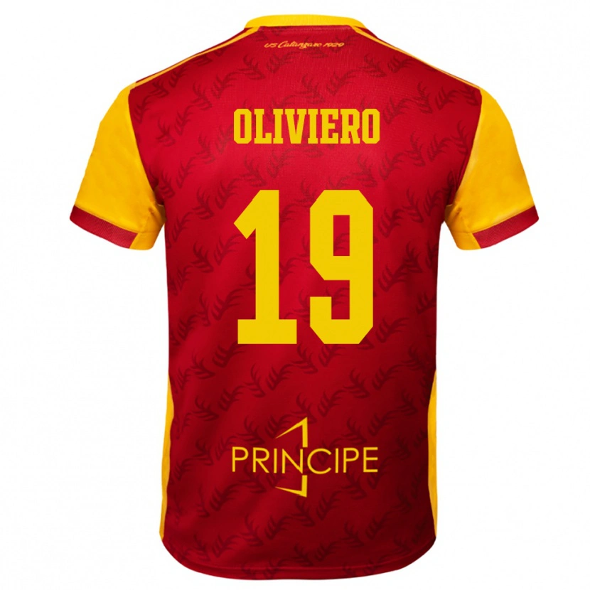 Danxen Men Andrea Oliviero #19 Yellow Red Home Jersey 2025/26 T-Shirt