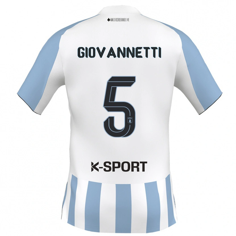 Danxen Men Elia Giovannetti #5 White Sky Blue Home Jersey 2025/26 T-Shirt