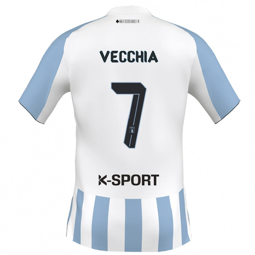 Danxen Men Marco Dalla Vecchia #7 White Sky Blue Home Jersey 2025/26 T-Shirt