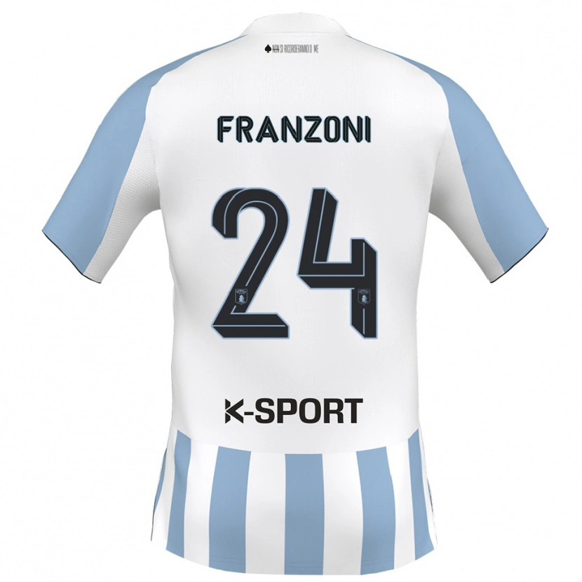 Danxen Men Andrea Franzoni #24 White Sky Blue Home Jersey 2025/26 T-Shirt