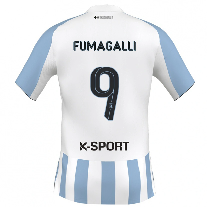 Danxen Men Tommaso Fumagalli #9 White Sky Blue Home Jersey 2025/26 T-Shirt