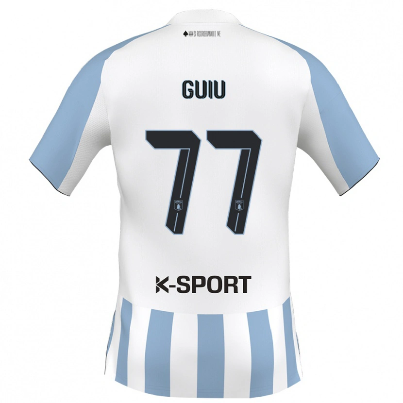 Danxen Men Bernat Guiu #77 White Sky Blue Home Jersey 2025/26 T-Shirt