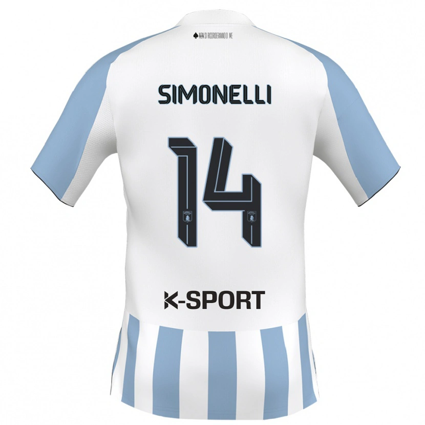 Danxen Men Alessandro Simonelli #14 White Sky Blue Home Jersey 2025/26 T-Shirt