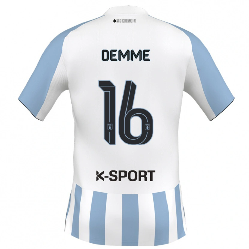 Danxen Men Maurizio Demme #16 White Sky Blue Home Jersey 2025/26 T-Shirt