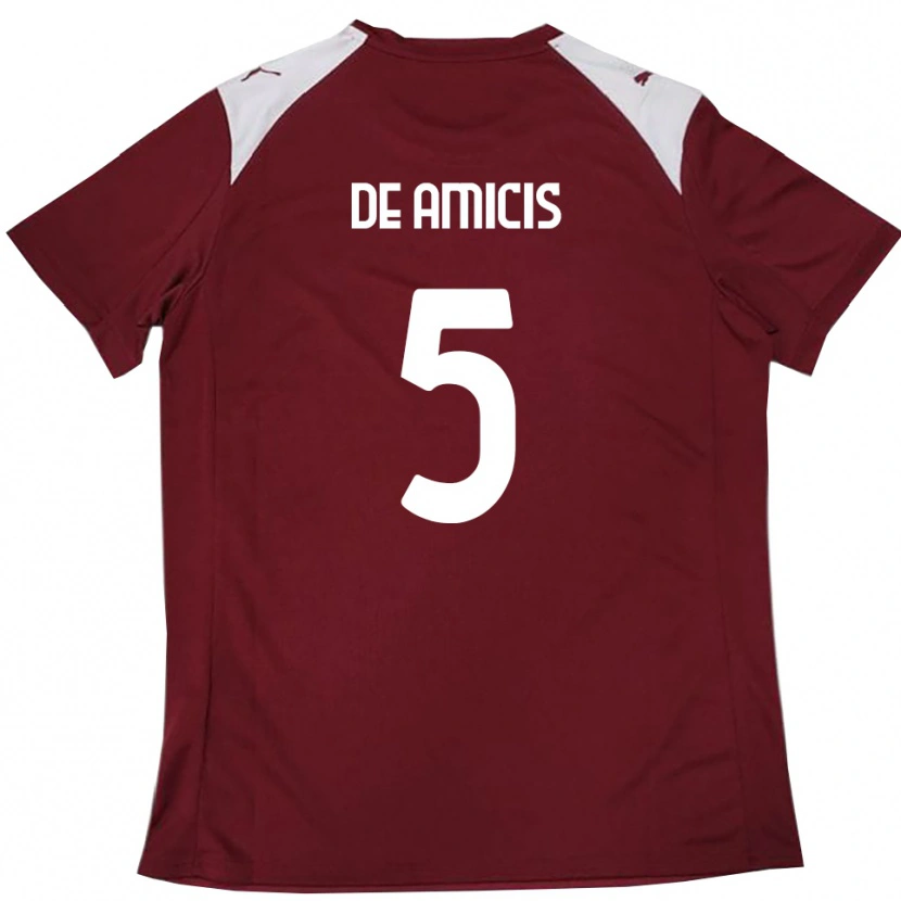 Danxen Men Christian De Amicis #5 Burgundy White Home Jersey 2025/26 T-Shirt
