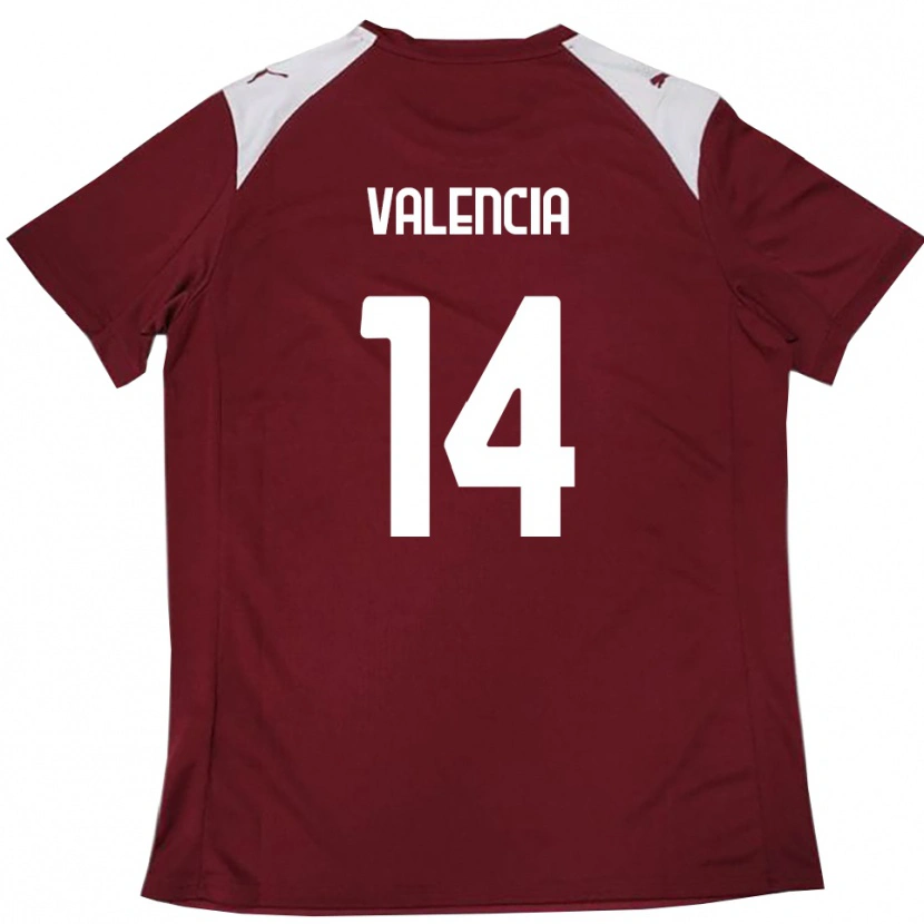 Danxen Men Diego Valencia #14 Burgundy White Home Jersey 2025/26 T-Shirt