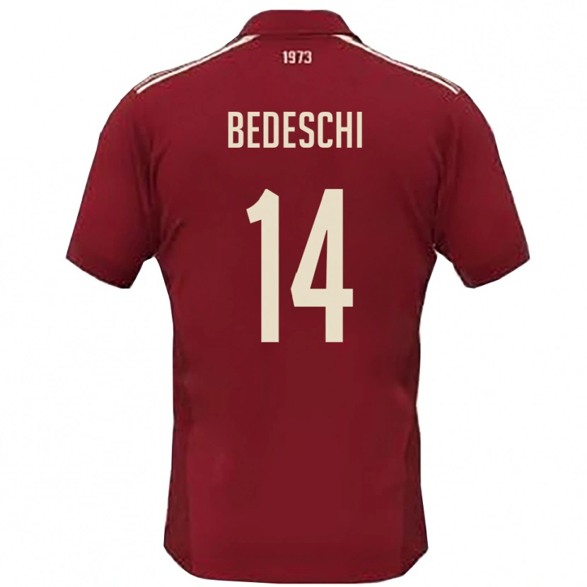 Danxen Men Davide Bedeschi #14 Burgundy White Home Jersey 2025/26 T-Shirt