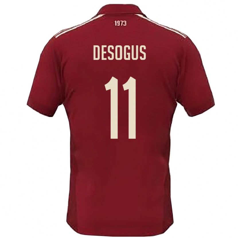 Danxen Men Jacopo Desogus #11 Burgundy White Home Jersey 2025/26 T-Shirt