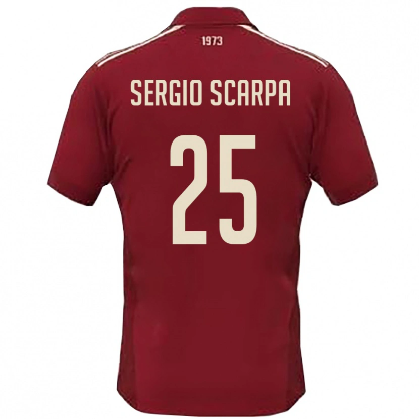 Danxen Men Nicolò Sergio Scarpa #25 Burgundy White Home Jersey 2025/26 T-Shirt