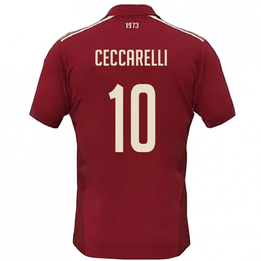 Danxen Men Andrea Ceccarelli #10 Burgundy White Home Jersey 2025/26 T-Shirt