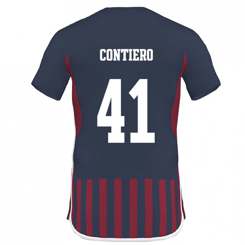 Danxen Men Edoardo Contiero #41 Navy Red Home Jersey 2025/26 T-Shirt