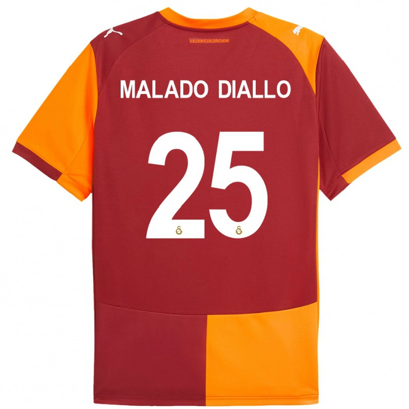 Danxen Men Hapsatou Malado Diallo #25 Red Orange Home Jersey 2025/26 T-Shirt