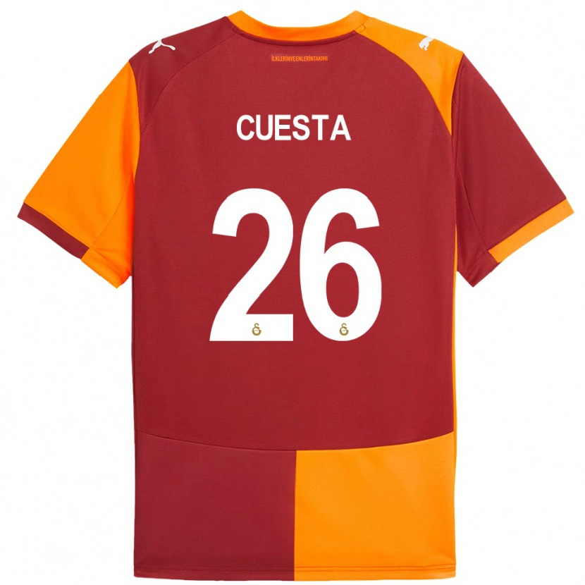 Danxen Men Carlos Cuesta #26 Red Orange Home Jersey 2025/26 T-Shirt