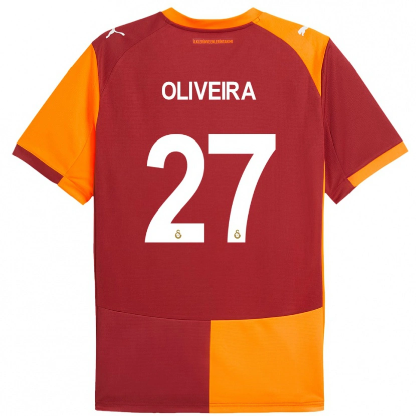 Danxen Men Sergio Oliveira #27 Red Orange Home Jersey 2025/26 T-Shirt