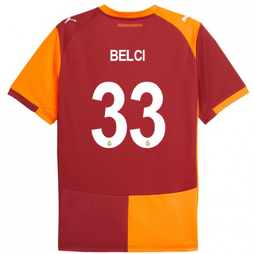 Danxen Men Çiğdem Belci #33 Red Orange Home Jersey 2025/26 T-Shirt