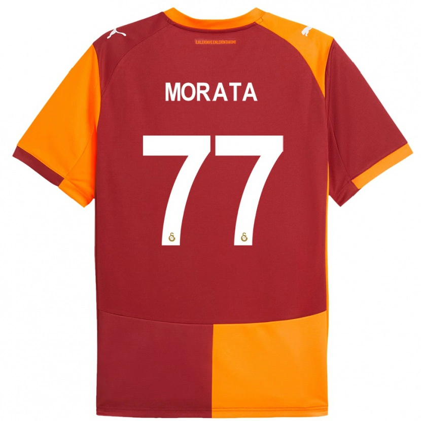 Danxen Men Álvaro Morata #77 Red Orange Home Jersey 2025/26 T-Shirt