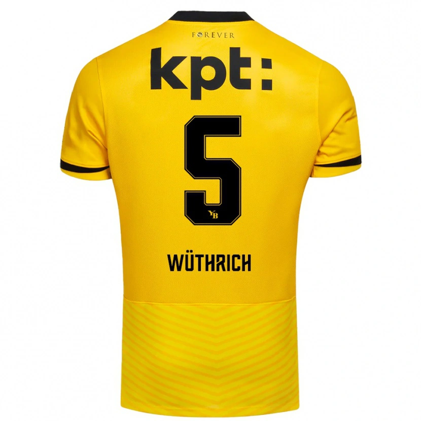 Danxen Men Gregory Wüthrich #5 Yellow Black Home Jersey 2025/26 T-Shirt