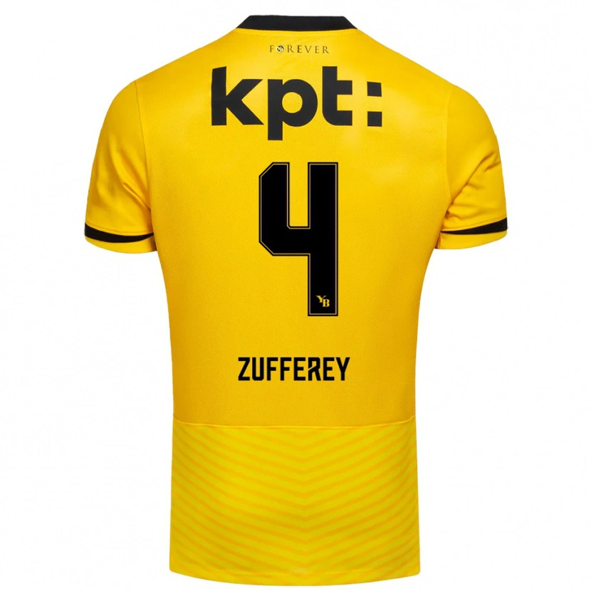 Danxen Men Gil Zufferey #4 Yellow Black Home Jersey 2025/26 T-Shirt