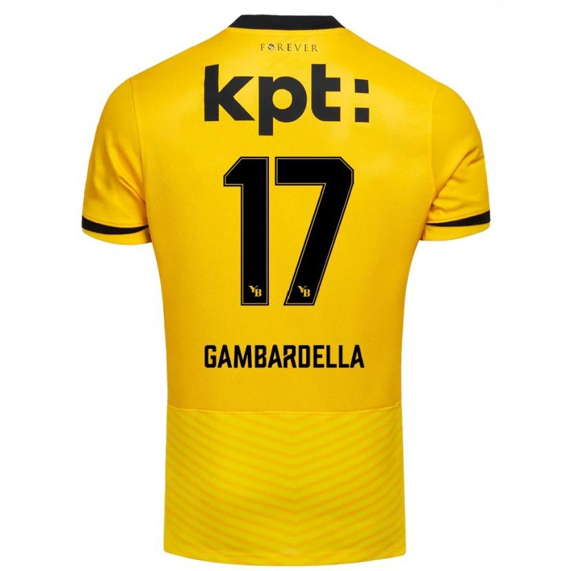 Danxen Men Matteo Gambardella #17 Yellow Black Home Jersey 2025/26 T-Shirt