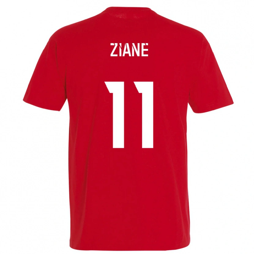 Danxen Men Mohamed Ziane #11 Red Yellow Home Jersey 2025/26 T-Shirt