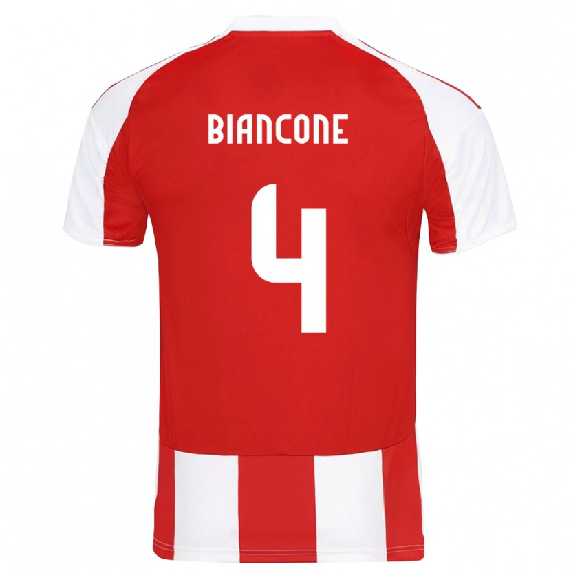 Danxen Men Giulian Biancone #4 Red White Home Jersey 2025/26 T-Shirt