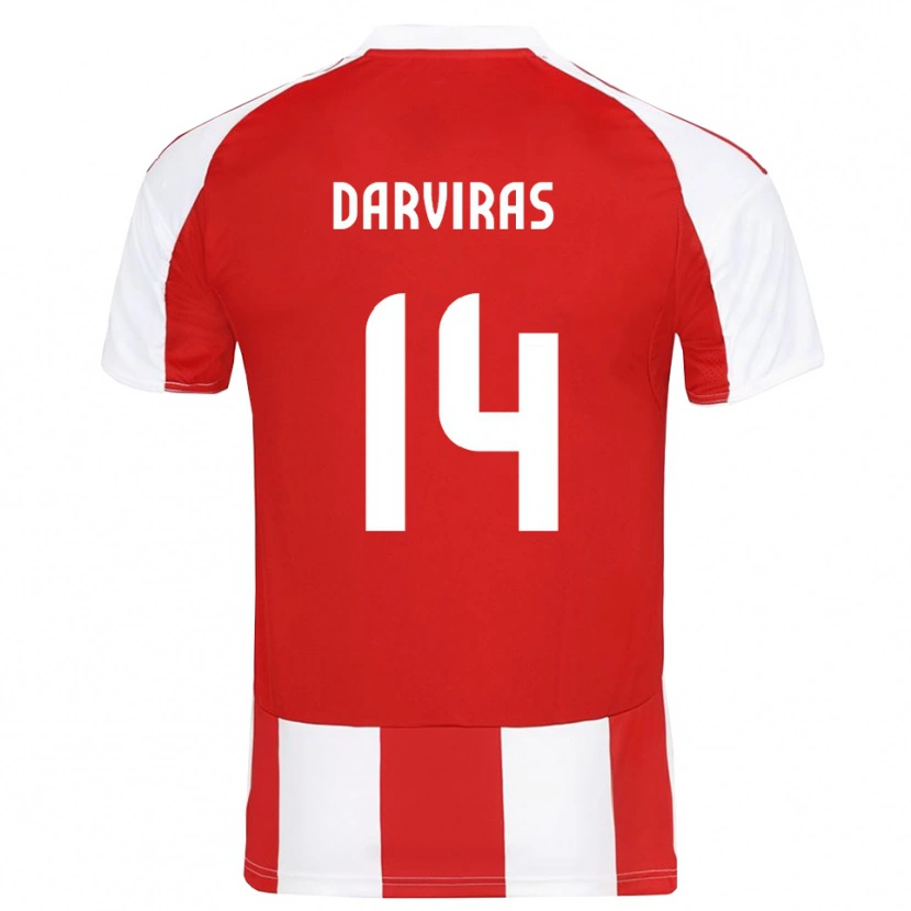 Danxen Men Christos Darviras #14 Red White Home Jersey 2025/26 T-Shirt