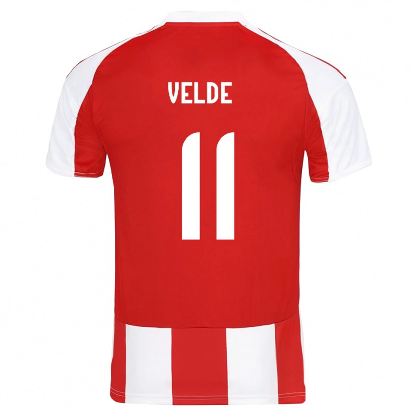Danxen Men Kristoffer Velde #11 Red White Home Jersey 2025/26 T-Shirt