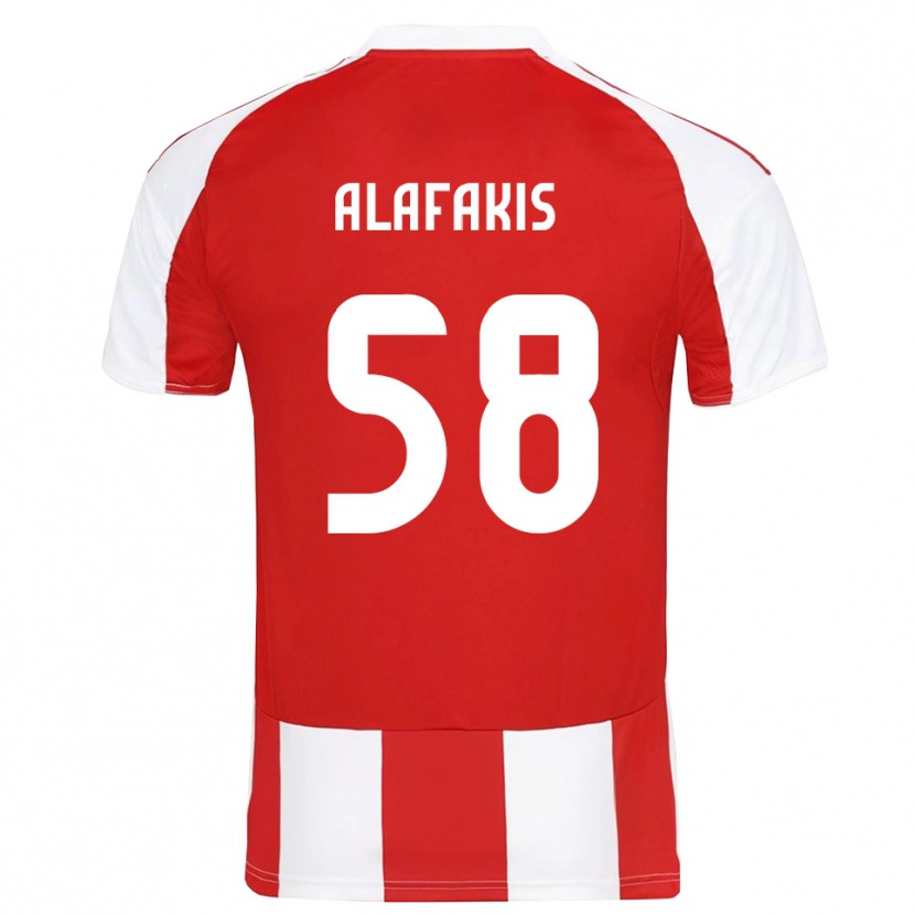 Danxen Men Nektarios Alafakis #58 Red White Home Jersey 2025/26 T-Shirt