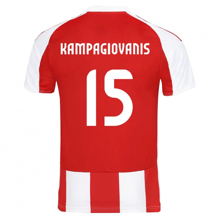 Danxen Men Anastasios Kampagiovanis #15 Red White Home Jersey 2025/26 T-Shirt