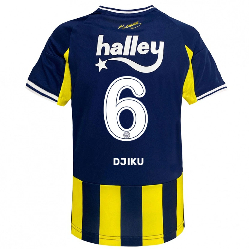 Danxen Men Alexander Djiku #6 Yellow Navy White Home Jersey 2025/26 T-Shirt