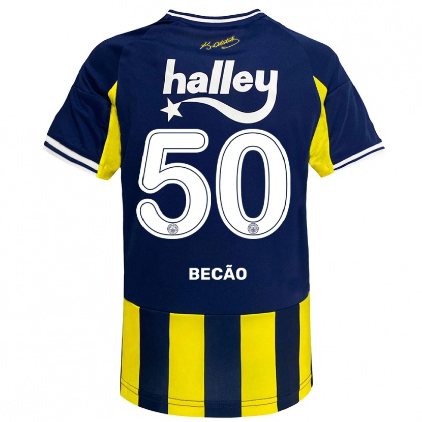 Danxen Men Rodrigo Becão #50 Yellow Navy White Home Jersey 2025/26 T-Shirt