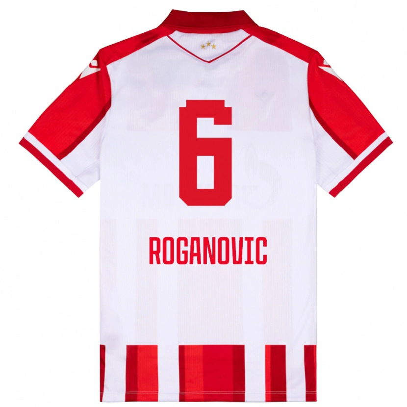 Danxen Men Vuk Roganovic #6 Red White Home Jersey 2025/26 T-Shirt