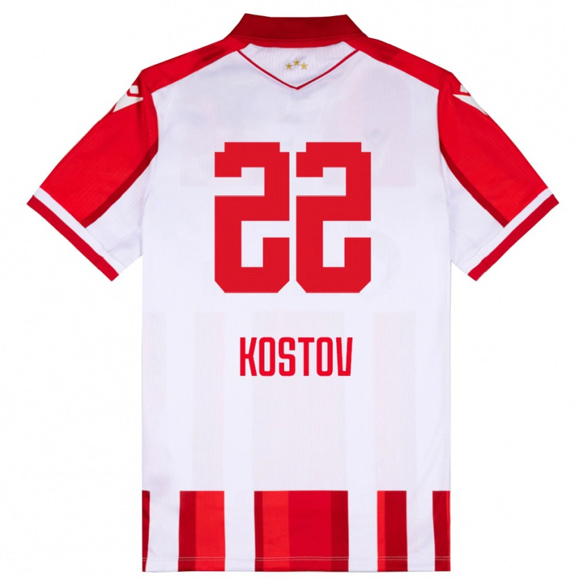 Danxen Men Vasilije Kostov #22 Red White Home Jersey 2025/26 T-Shirt
