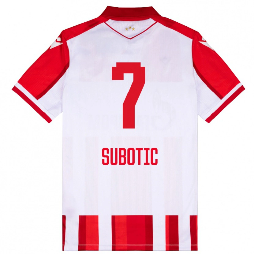 Danxen Men Vasilije Subotic #7 Red White Home Jersey 2025/26 T-Shirt