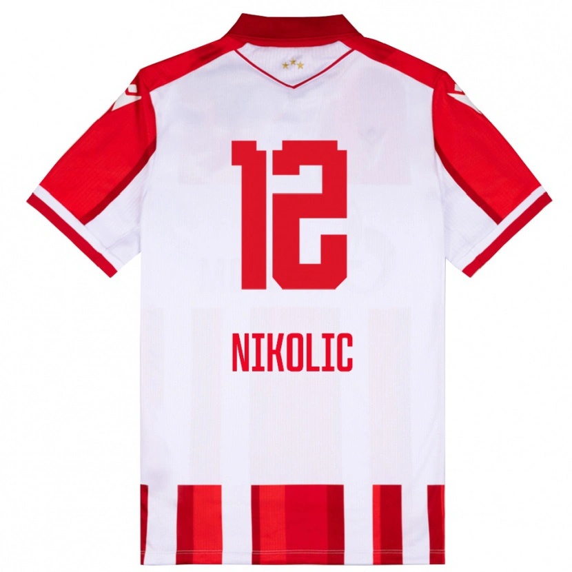 Danxen Men Uros Nikolic #12 Red White Home Jersey 2025/26 T-Shirt