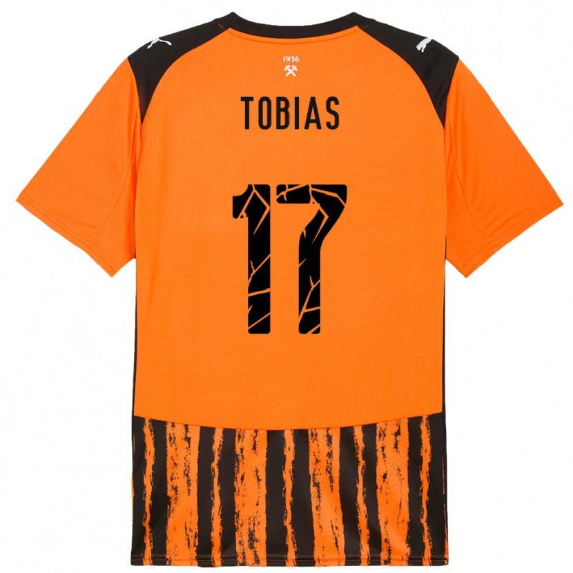 Danxen Men Vinícius Tobias #17 Orange Black Home Jersey 2025/26 T-Shirt