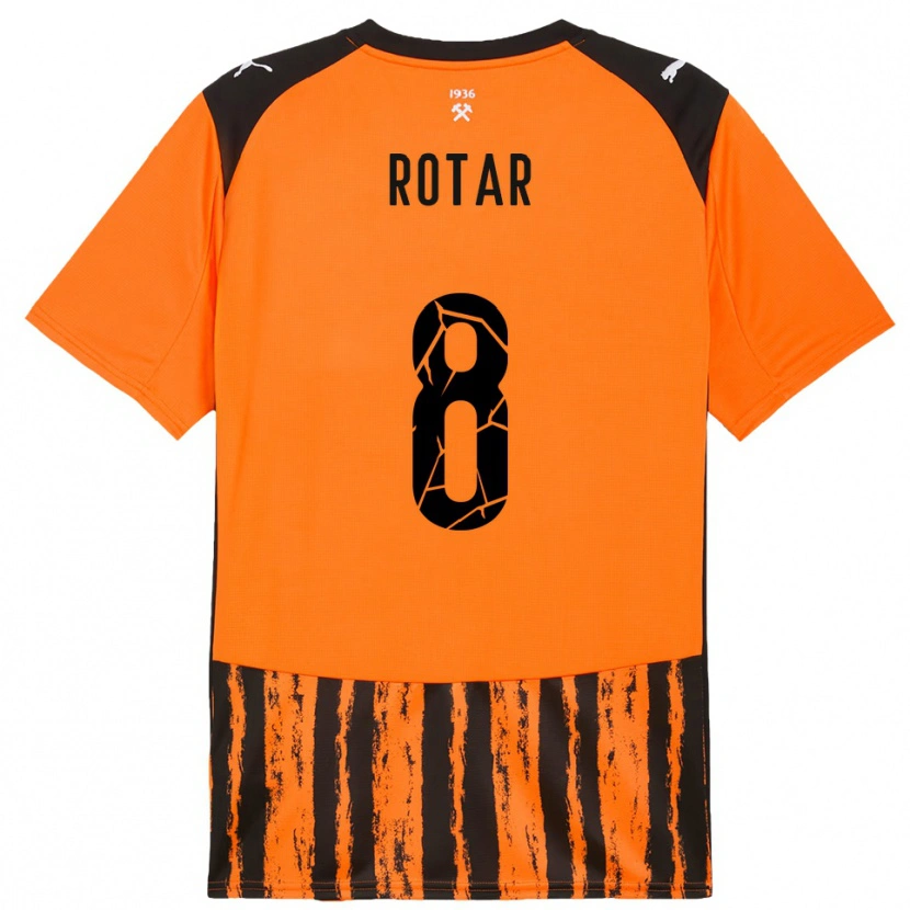 Danxen Men Kyryl Rotar #8 Orange Black Home Jersey 2025/26 T-Shirt