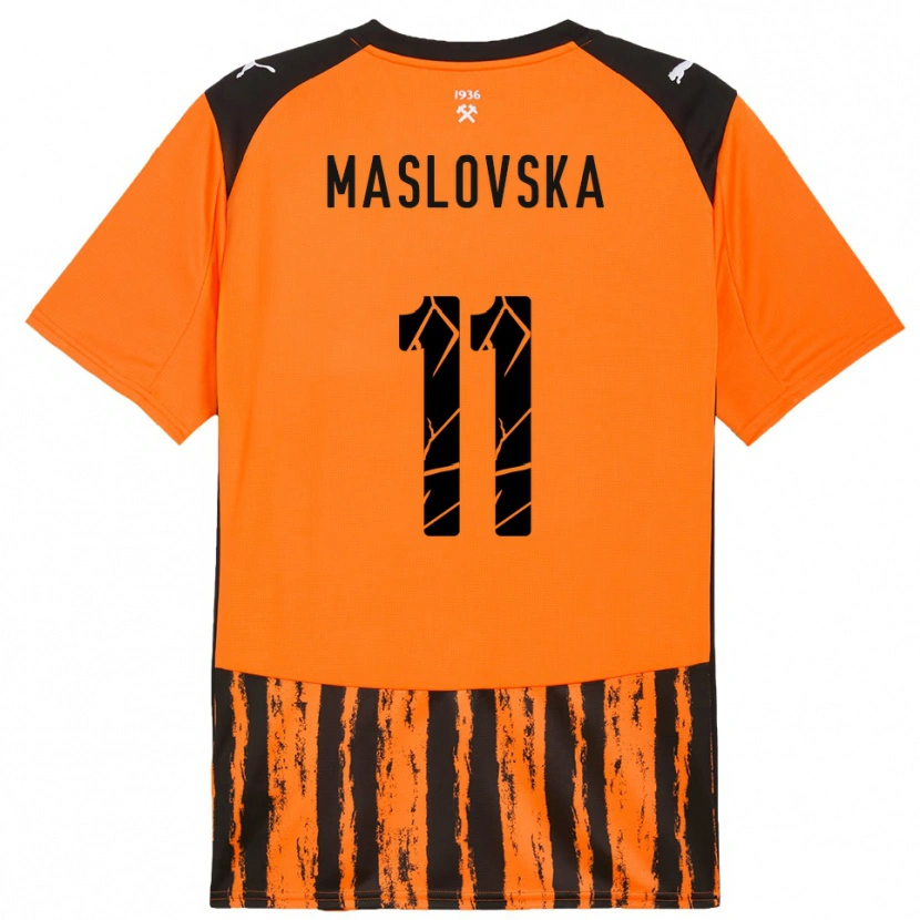 Danxen Men Yelyzaveta Maslovska #11 Orange Black Home Jersey 2025/26 T-Shirt