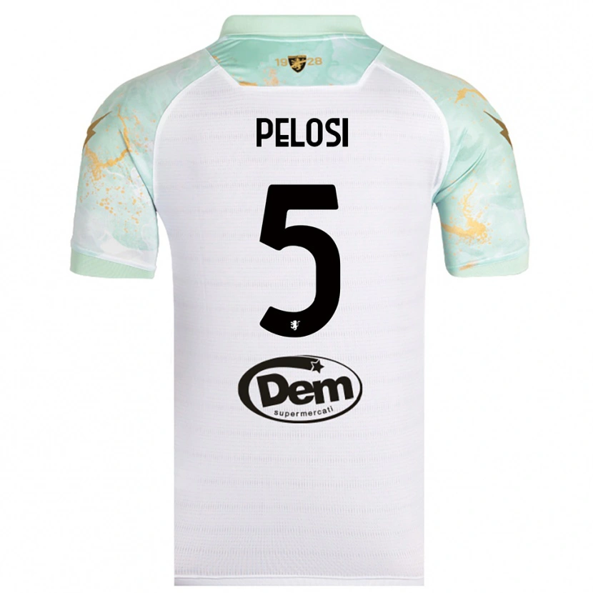 Danxen Men Dario Pelosi #5 White Black Away Jersey 2025/26 T-Shirt